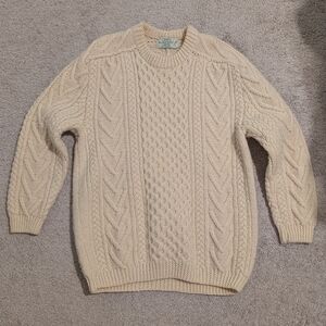 Classic Cream Cable Knit Sweater